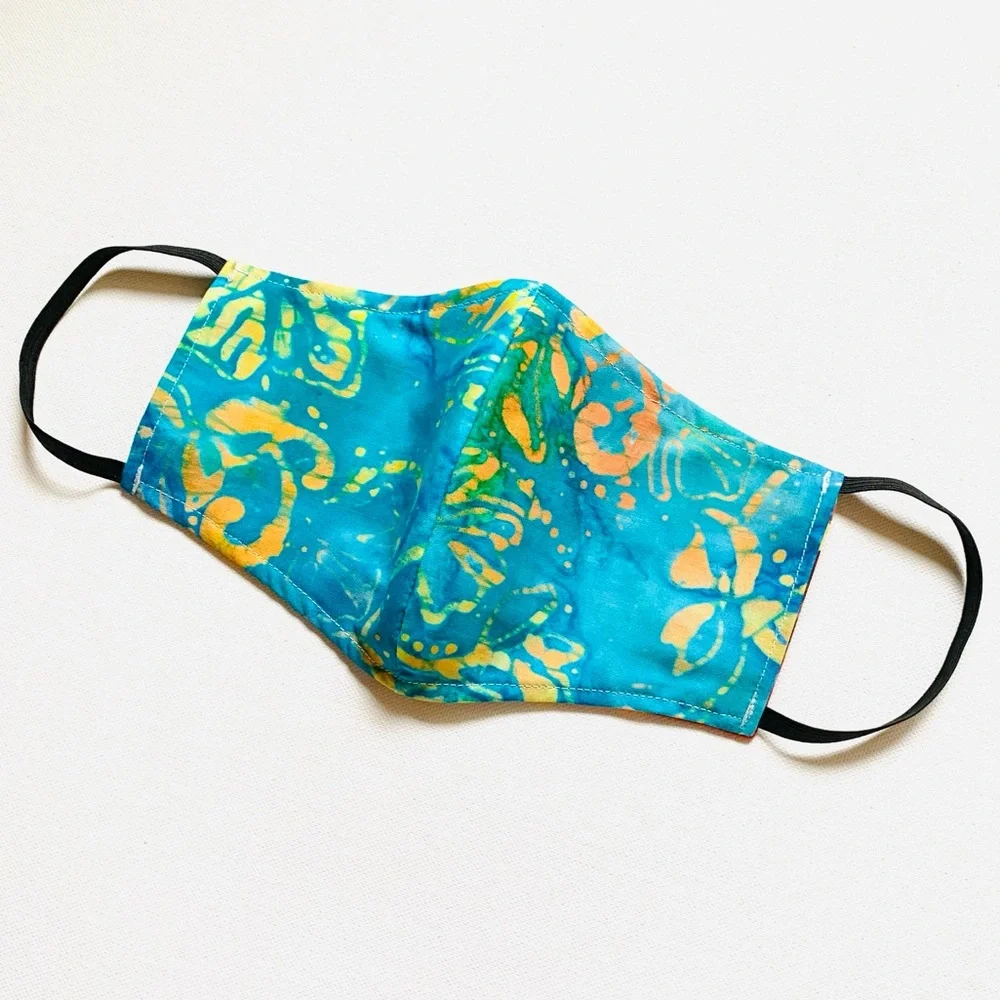 NEW Handmade Batik Hibiscus Dream Print Face Mask